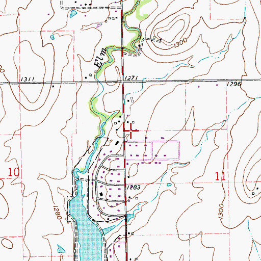 Topographic Map of Church of Christ, KS