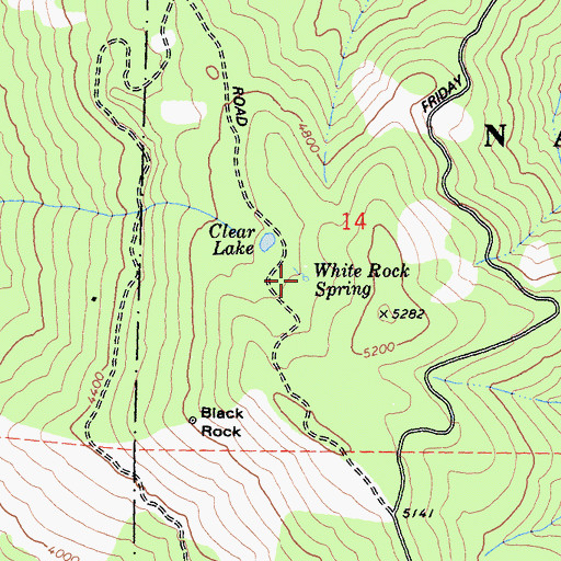 Topographic Map of White Rock Spring, CA