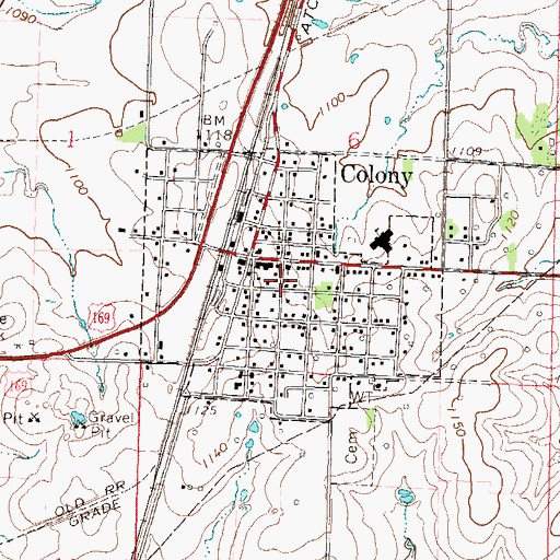 Topographic Map of Colony United Methodist Church, KS
