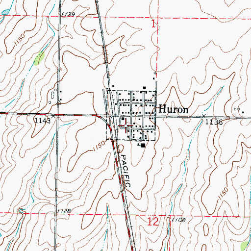 Topographic Map of Lancaster United Methodist Church, KS