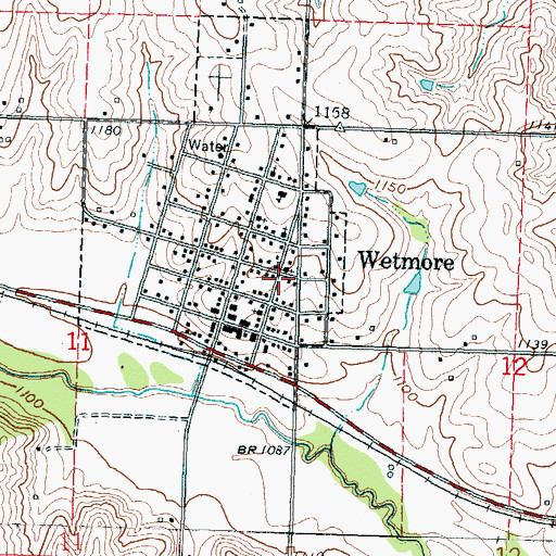 Topographic Map of Wetmore United Methodist Church, KS