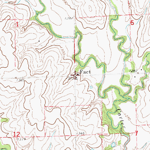 Topographic Map of Fact United Methodist Church, KS