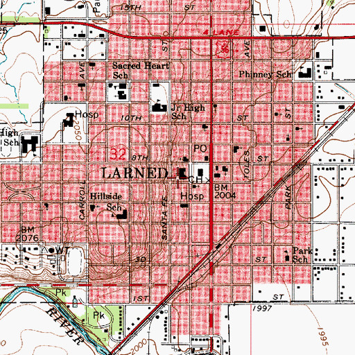 Topographic Map of First United Methodist Church, KS