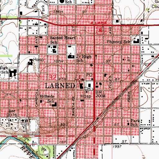 Topographic Map of Saints Mary and Martha of Bethany Episcopal Church, KS