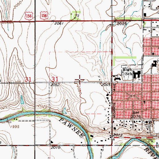 Topographic Map of Larned Seventh Day Adventist Church, KS