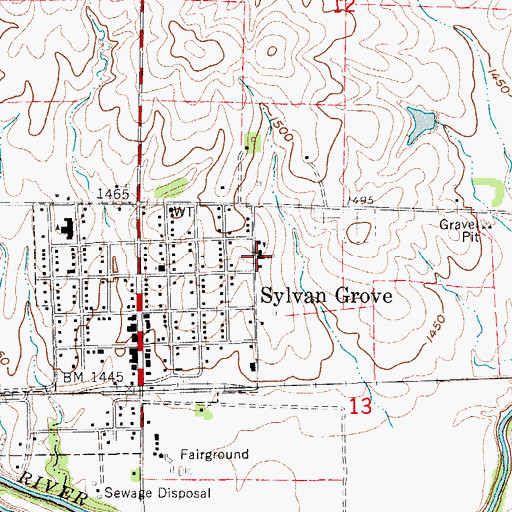Topographic Map of Bethlehem Lutheran Church, KS
