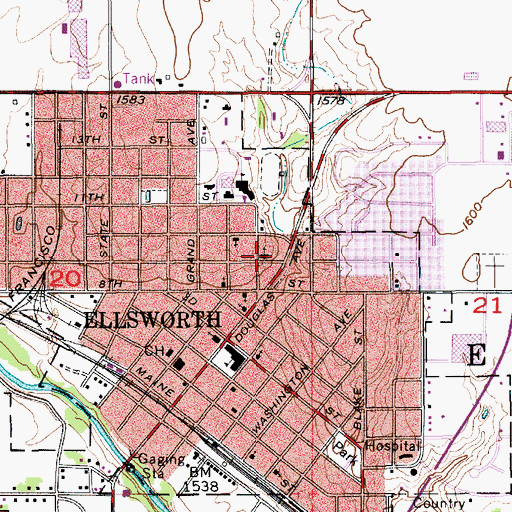 Topographic Map of Immanuel Lutheran Church, KS