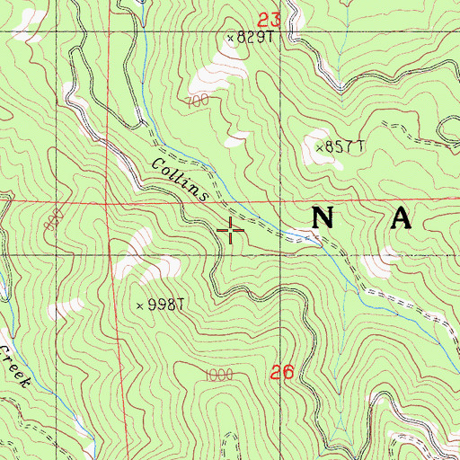 Topographic Map of Whites Cabin, CA