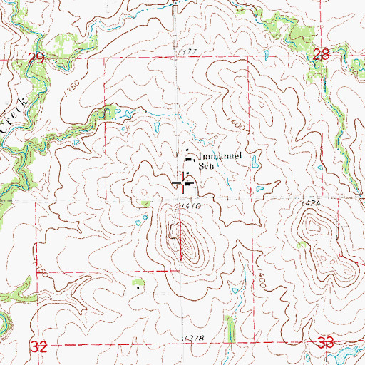 Topographic Map of Immanuel Lutheran Church, KS