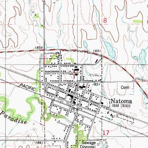 Topographic Map of Peace Lutheran Church, KS