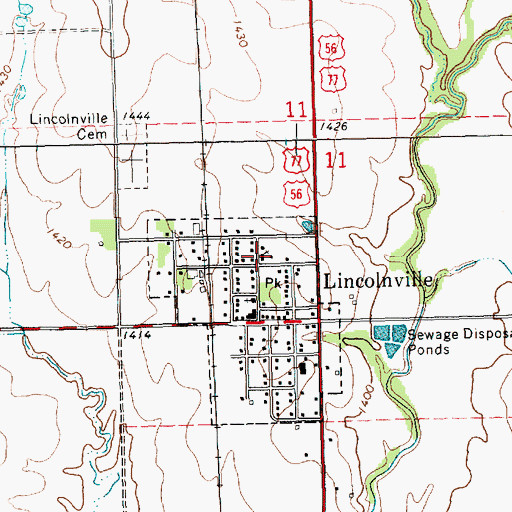 Topographic Map of Saint John Lutheran Church, KS