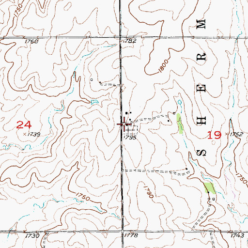Topographic Map of Saint Paul Lutheran Church, KS