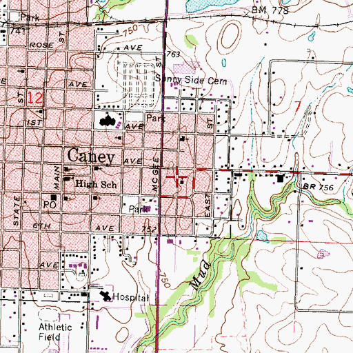 Topographic Map of Trinity Lutheran Church, KS