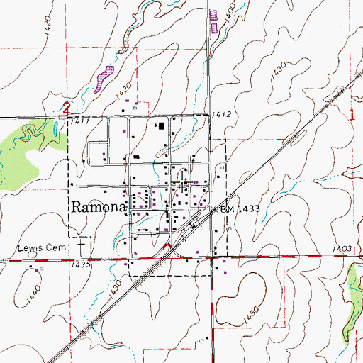 Topographic Map of Trinity Lutheran Church, KS