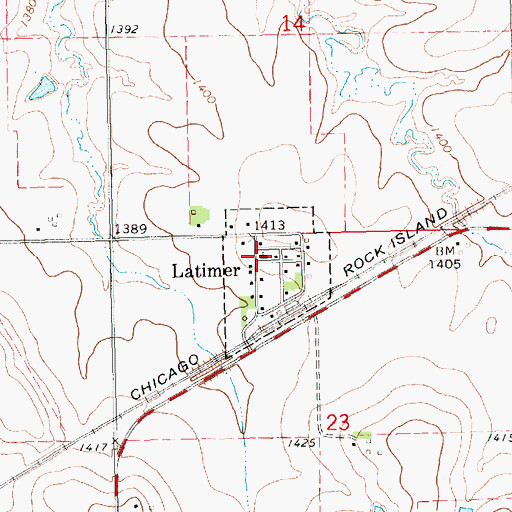 Topographic Map of Zion Lutheran Church, KS