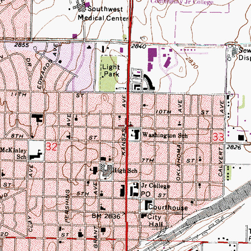 Topographic Map of Liberal Seventh Day Adventist Church, KS