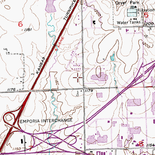 Topographic Map of Life Church, KS
