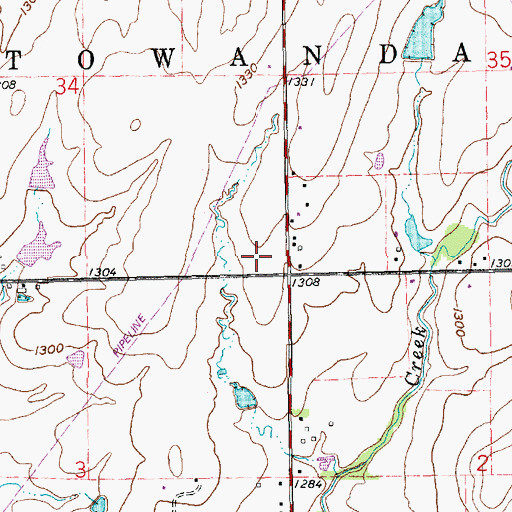 Topographic Map of Life Church of the Plains, KS