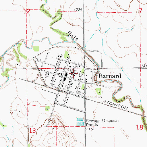 Topographic Map of First Baptist Church, KS