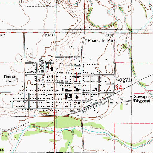 Topographic Map of First Christian Church, KS