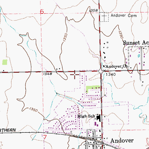 Topographic Map of Peace Lutheran Church, KS