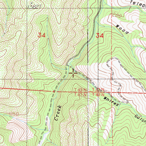 Topographic Map of Whites Gulch, CA