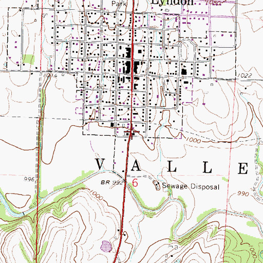 Topographic Map of Lyndon Assembly of God Church, KS
