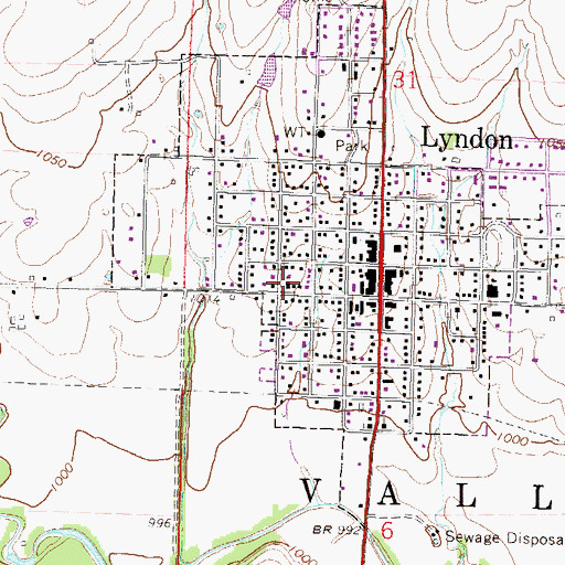 Topographic Map of Lyndon Fellowship Bible Church, KS