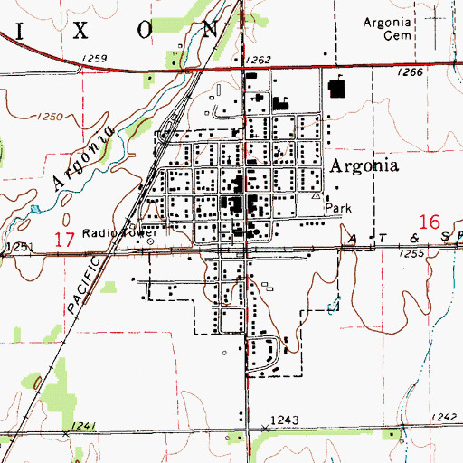 Topographic Map of Argonia Bible Church, KS