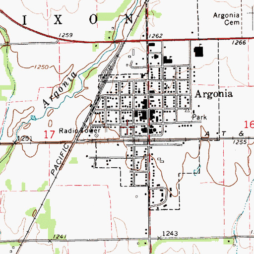 Topographic Map of First Baptist Church, KS