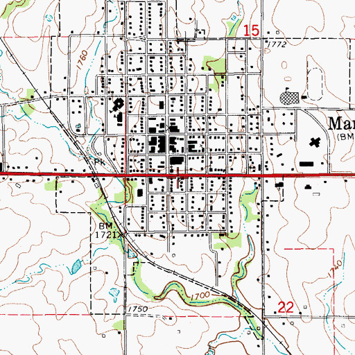 Topographic Map of Evangelical Lutheran Church, KS