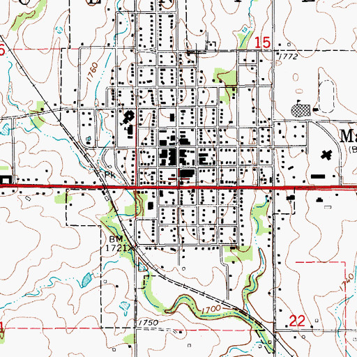 Topographic Map of Mankato Christian Church, KS