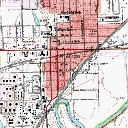 Topographic Map of Augusta Church of the Nazarene, KS