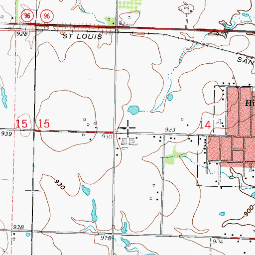 Topographic Map of Columbus Church of the Nazarene, KS