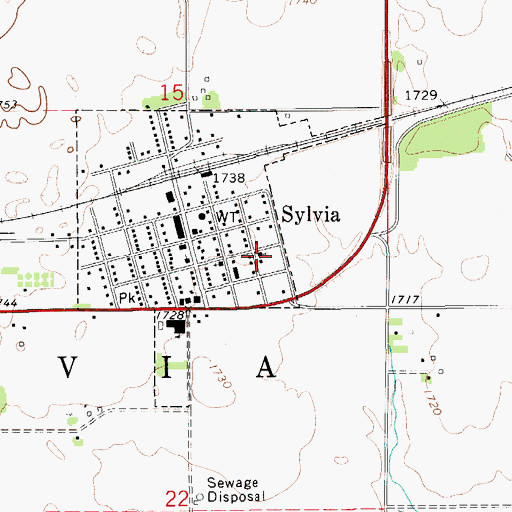 Topographic Map of Pleasant Hill Church of the Nazarene, KS