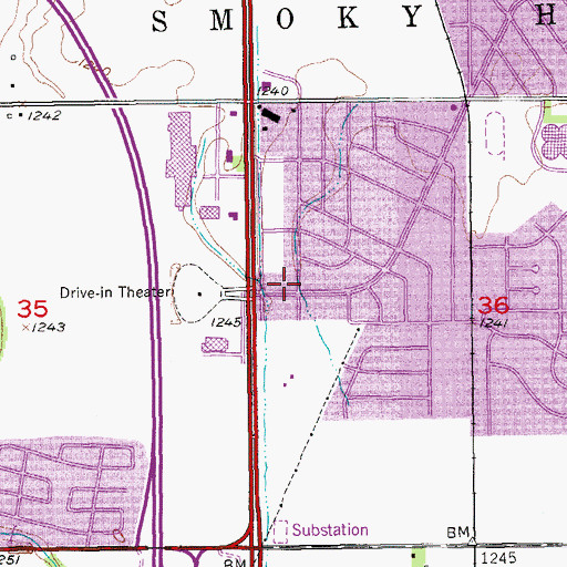 Topographic Map of Salina Belmont Boulevard Church of the Nazarene, KS