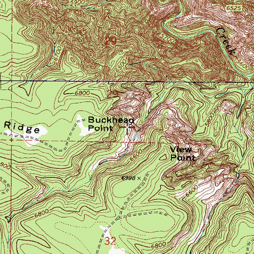 Topographic Map of Buckhead Point, AZ