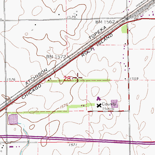 Topographic Map of Maranatha Mennonite Church, KS