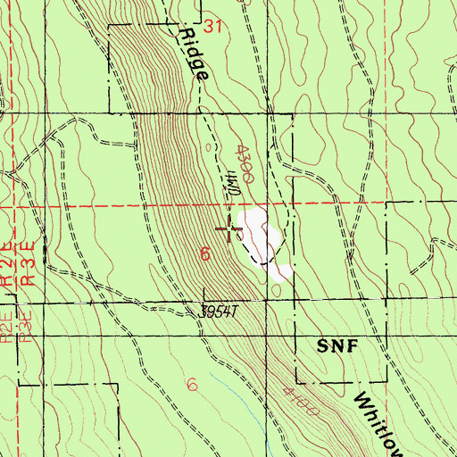 Topographic Map of Whitlow Ridge, CA