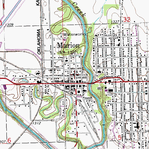 Topographic Map of Valley United Methodist Church, KS