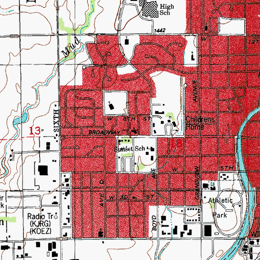 Topographic Map of Meridian Baptist Church, KS