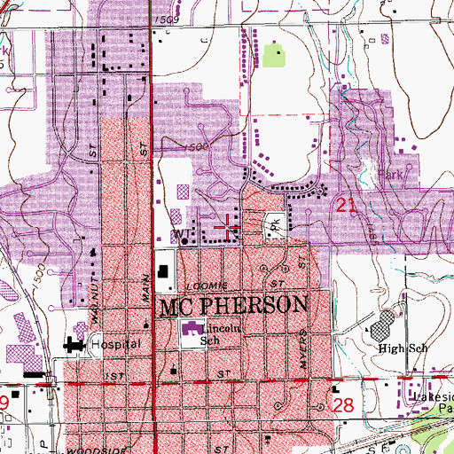 Topographic Map of Grace Bible Church, KS