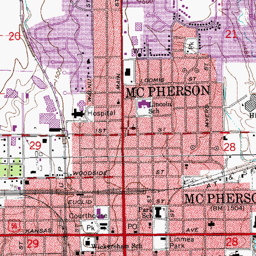 Topographic Map of New Life Foursquare Gospel Church, KS