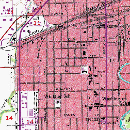 Topographic Map of Salina Mennonite Church, KS