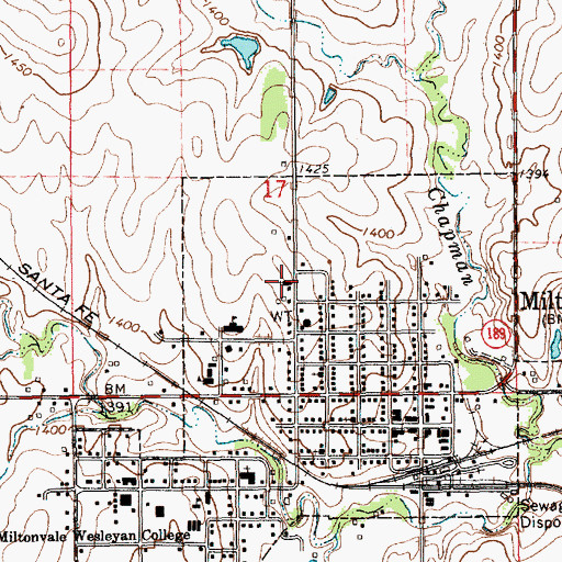 Topographic Map of Saint Anthony Catholic Church, KS