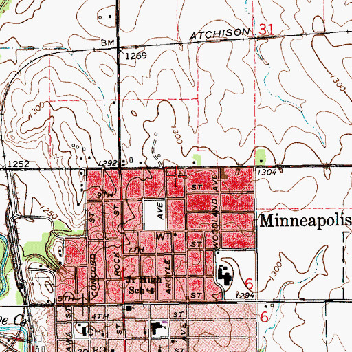 Topographic Map of Community Bible Church, KS