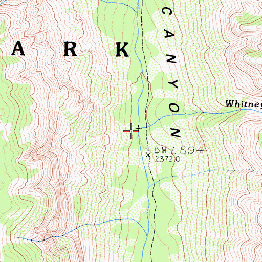 Topographic Map of Whitney Creek, CA