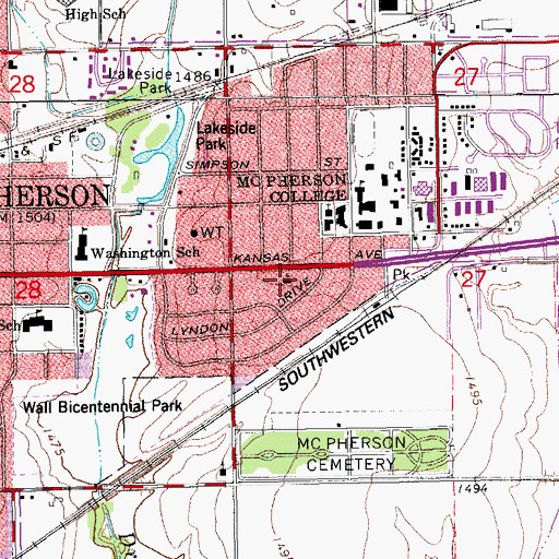 Topographic Map of Morning Star Missionary Baptist Church, KS