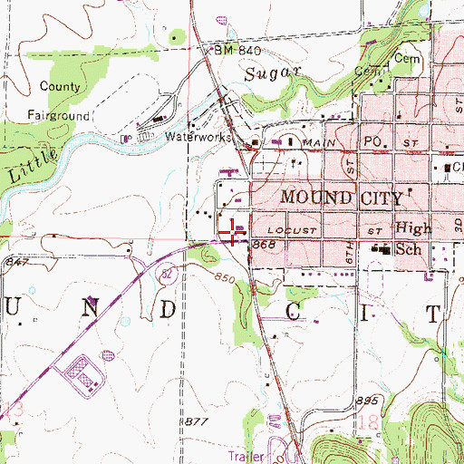 Topographic Map of Cornerstone Fellowship Church, KS