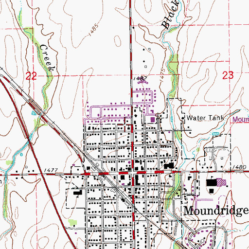 Topographic Map of Saint John's Lutheran Church, KS